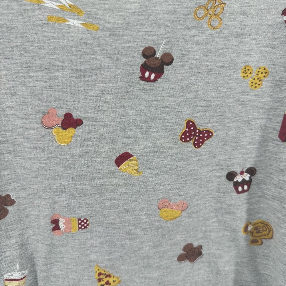 Disney Parks exclusive t-shirt allover print Disney inspired snacks food icon - Picture 3 of 5